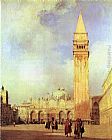 Richard Parkes Bonington Famous Paintings - Piazza San Marco, Venice